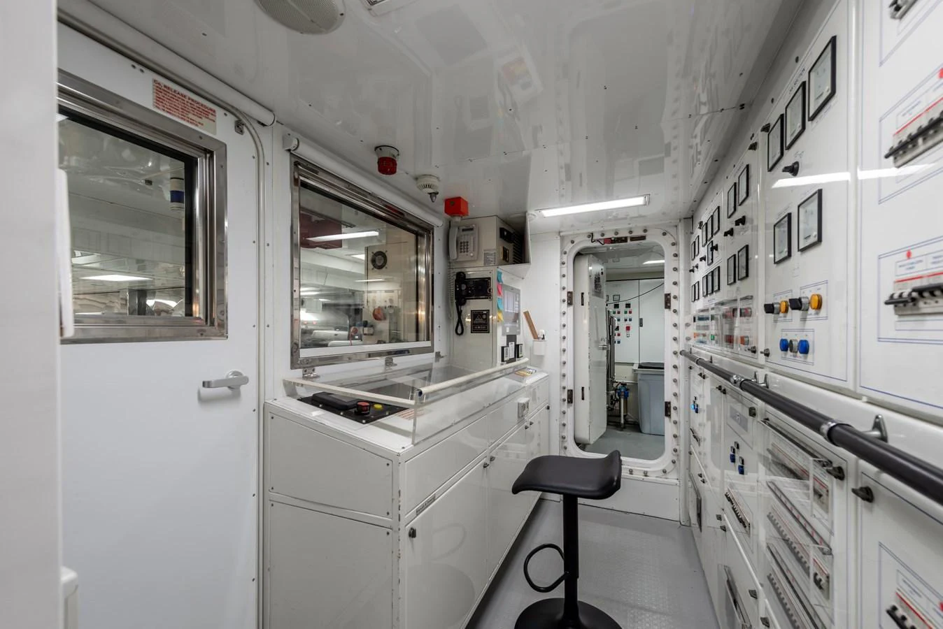 The yacht's control room features an array of instruments and controls for managing the vessel's systems. aboard MY SISA Yacht for Sale