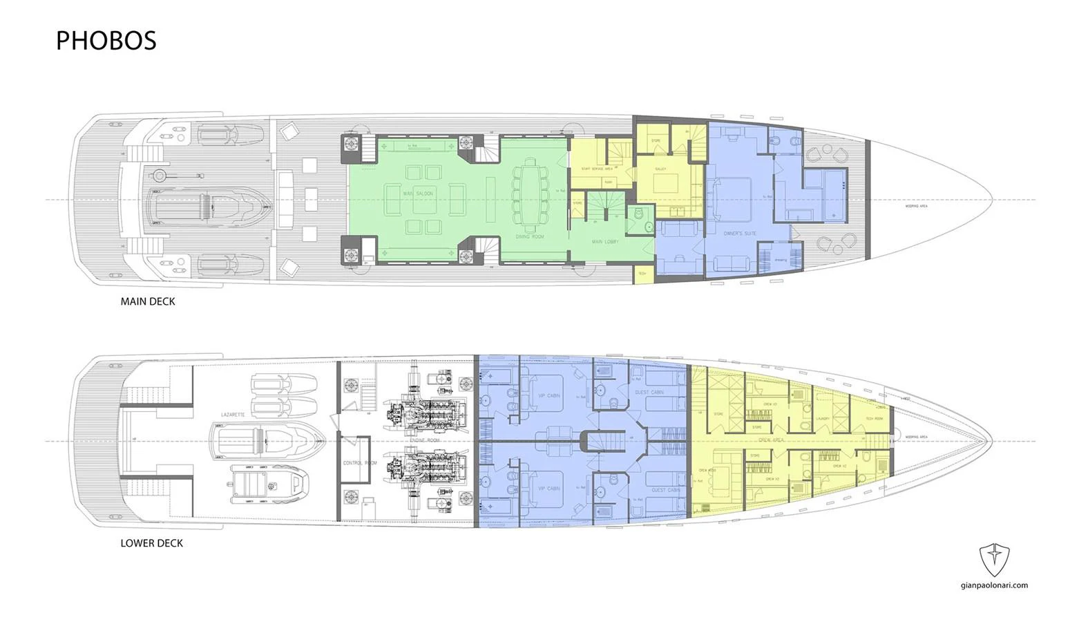diagram aboard PHOBOS Yacht for Sale