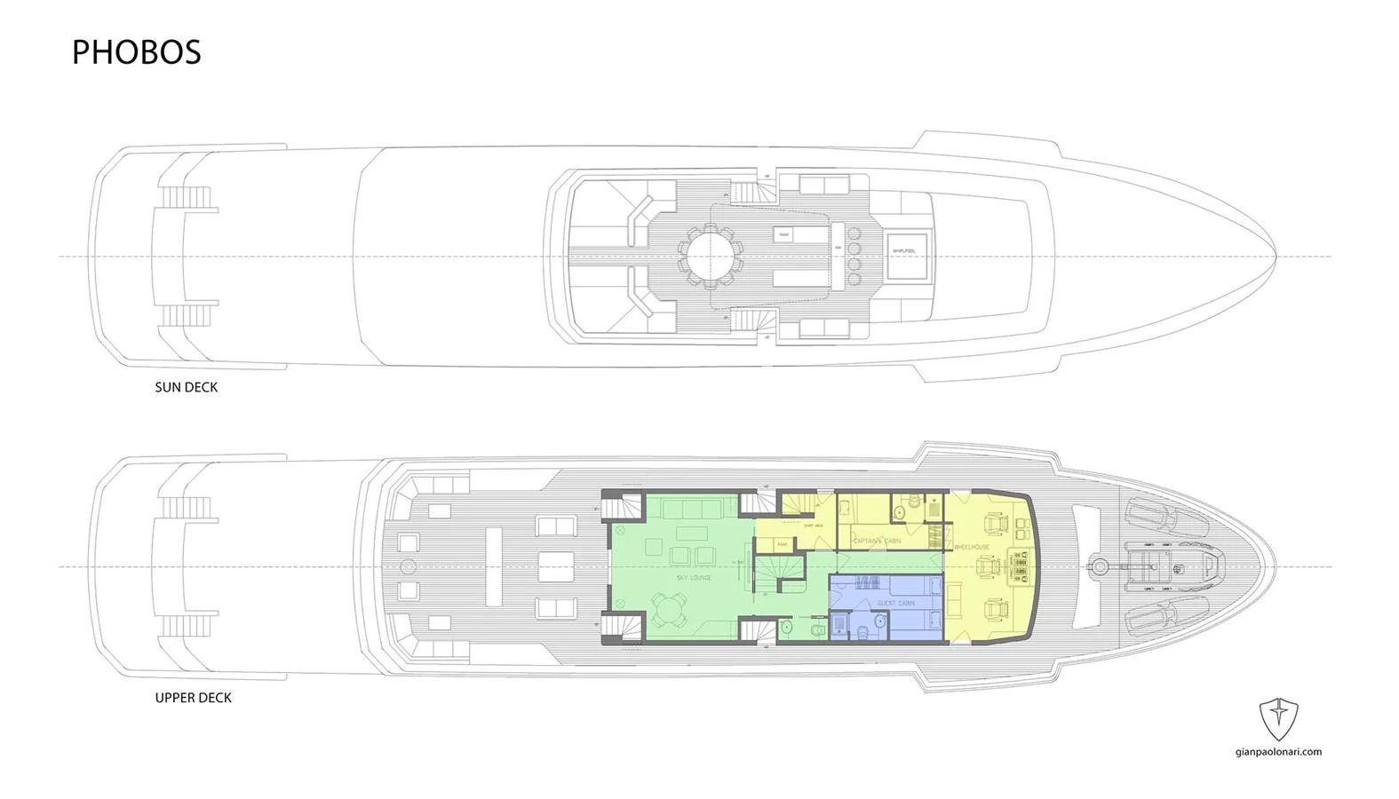 diagram aboard PHOBOS Yacht for Sale