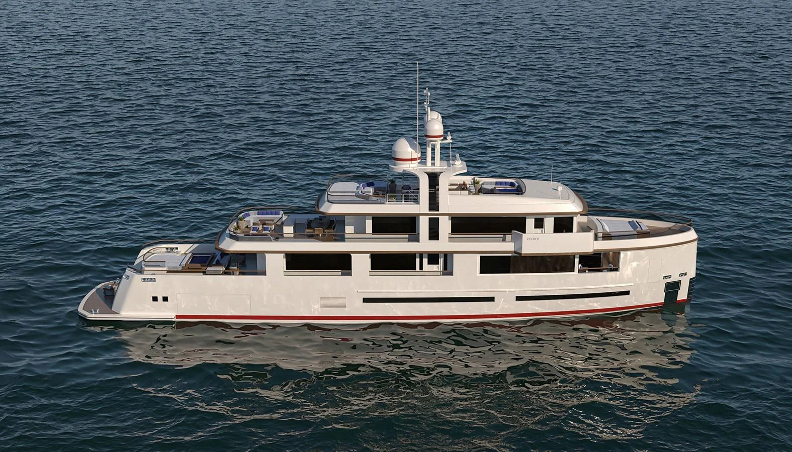 a boat in the water aboard DEIMOS Yacht for Sale