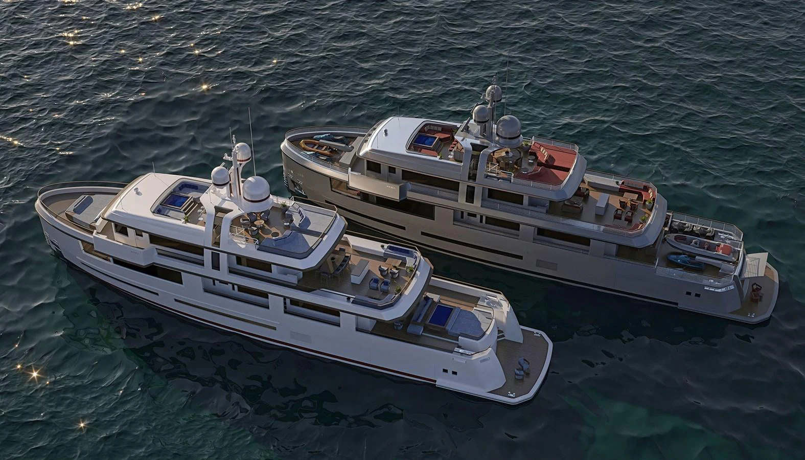 a couple of boats in the water aboard DEIMOS Yacht for Sale
