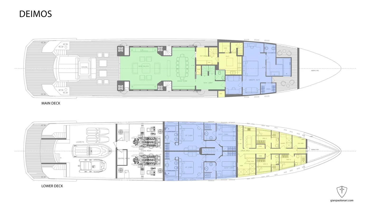 diagram aboard DEIMOS Yacht for Sale