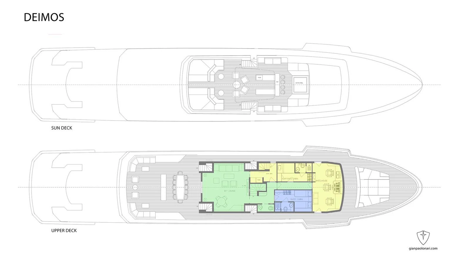 diagram aboard DEIMOS Yacht for Sale