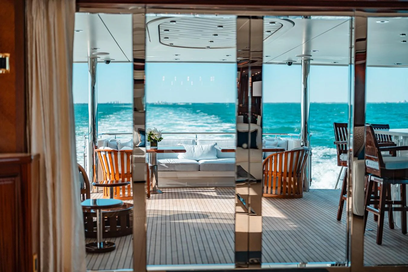 a room with a view of the ocean aboard BLUE TIME Yacht for Sale