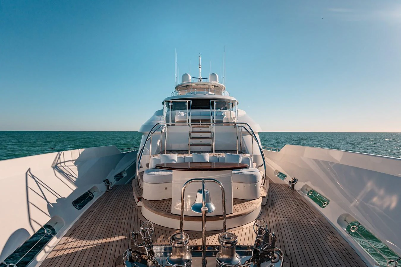a large ship on a deck aboard BLUE TIME Yacht for Sale