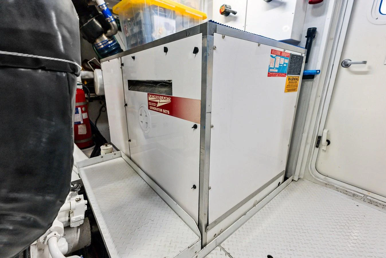 A detailed view of the yacht's machinery and equipment area. aboard BRAVO ZULU Yacht for Sale
