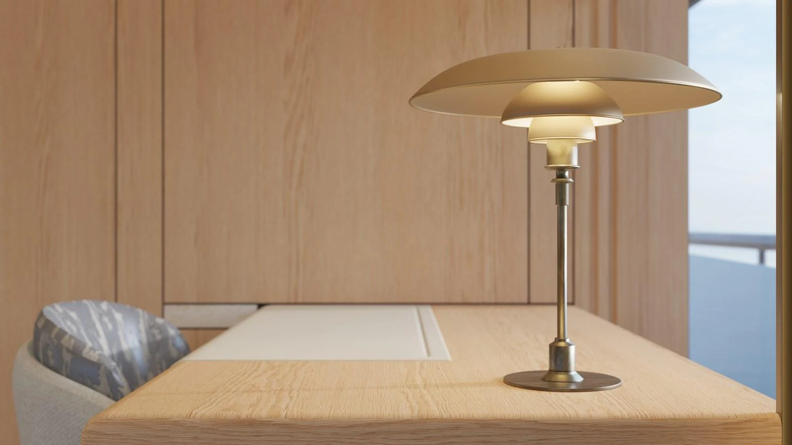 a lamp on a bed aboard BERING 165 EXPLORER YACHT Yacht for Sale