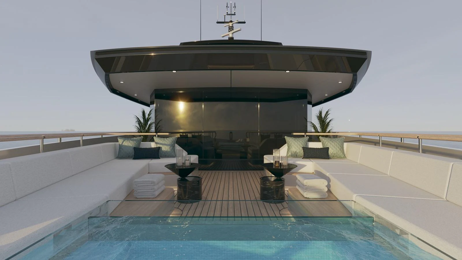 a large swimming pool aboard BERING 165 EXPLORER YACHT Yacht for Sale