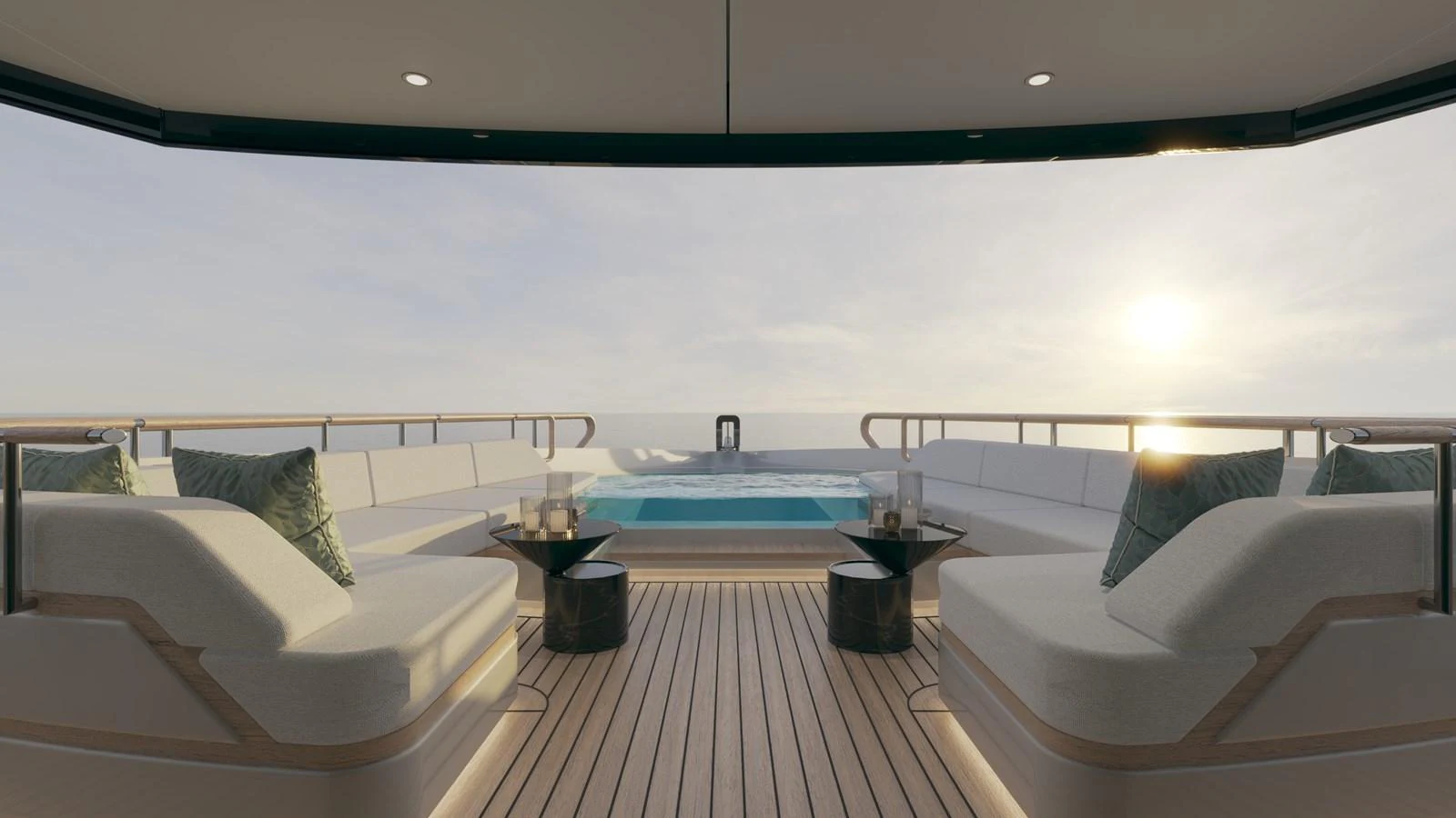 a large room with a pool table and couches aboard BERING 165 EXPLORER YACHT Yacht for Sale