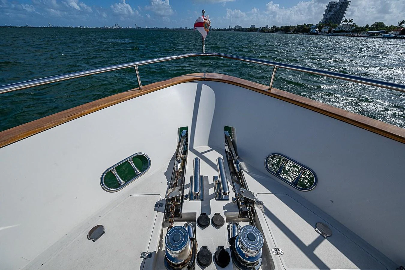 a large ship in the water aboard THE USUAL Yacht for Sale