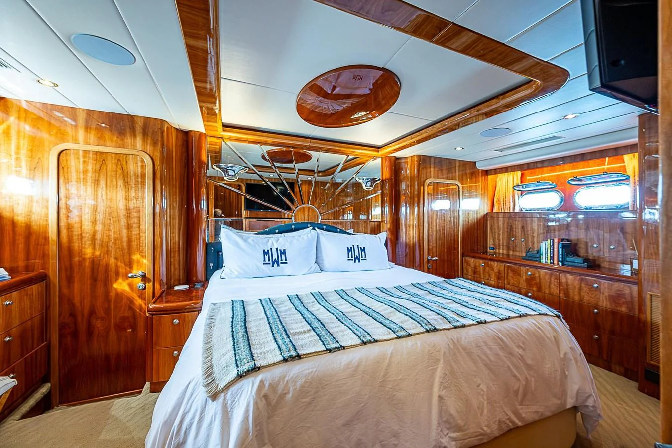 a bed in a cabin aboard THE USUAL Yacht for Sale