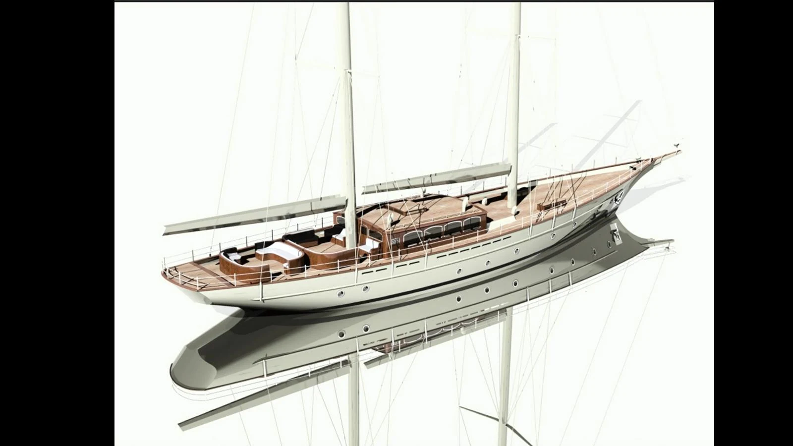 a model of a boat aboard AGICA Yacht for Sale