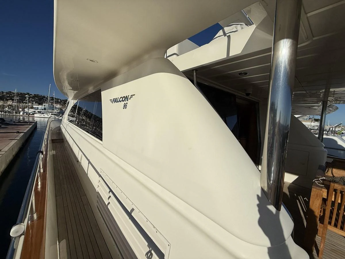 The yacht's sleek exterior showcases its elegant design and craftsmanship. aboard SIKOY Yacht for Sale