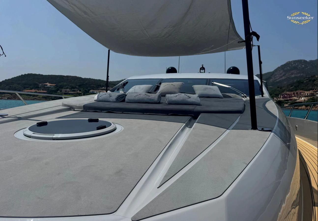 the front of a boat aboard LIGHT BLUE Yacht for Sale