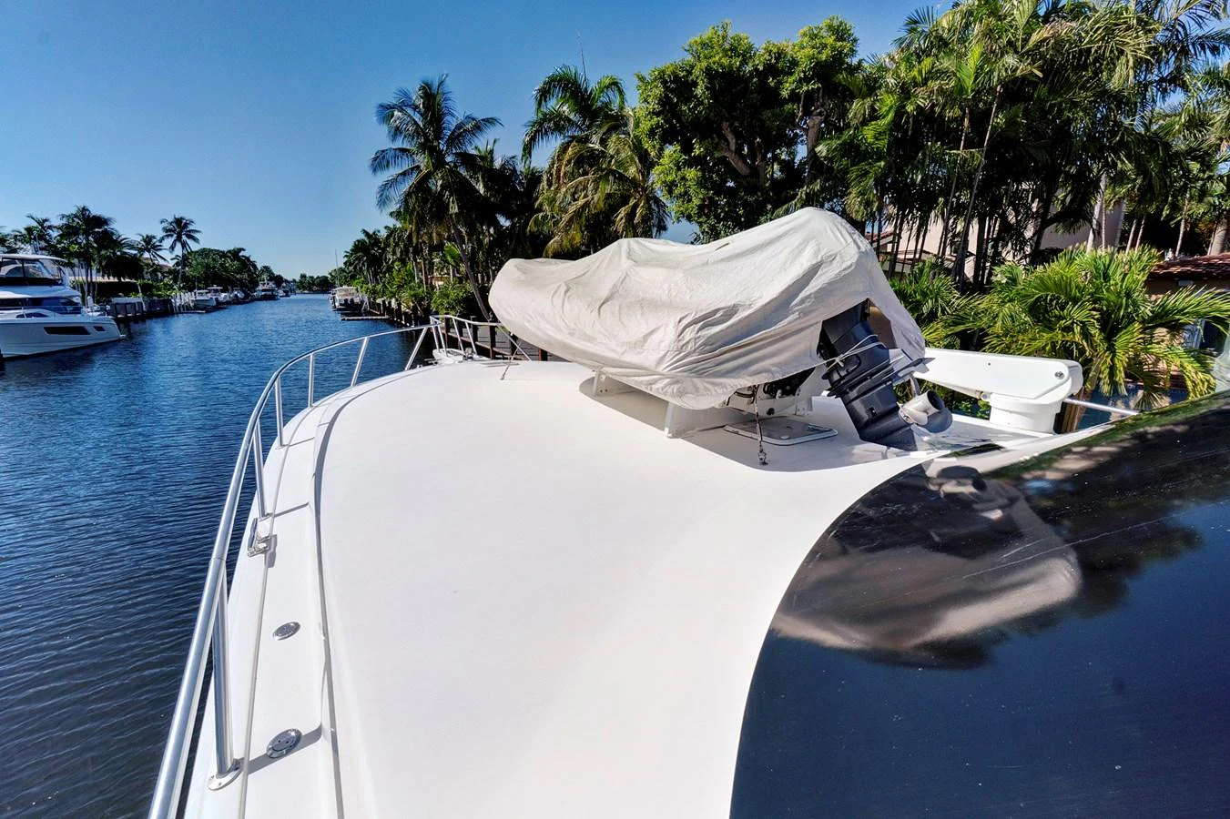 a boat with a canopy on the water aboard VKY74038A808 Yacht for Sale