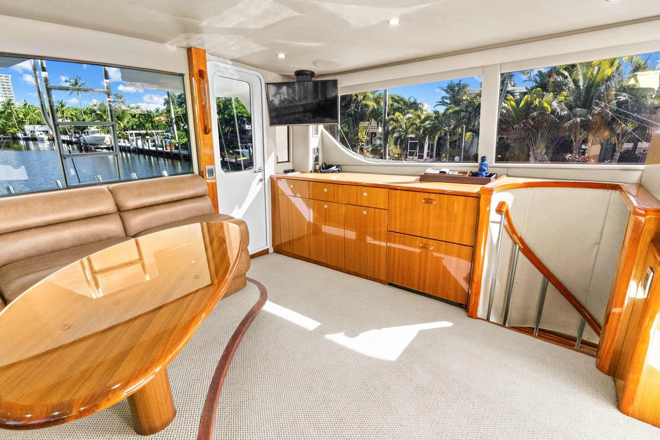 a room with a couch and a table aboard VKY74038A808 Yacht for Sale