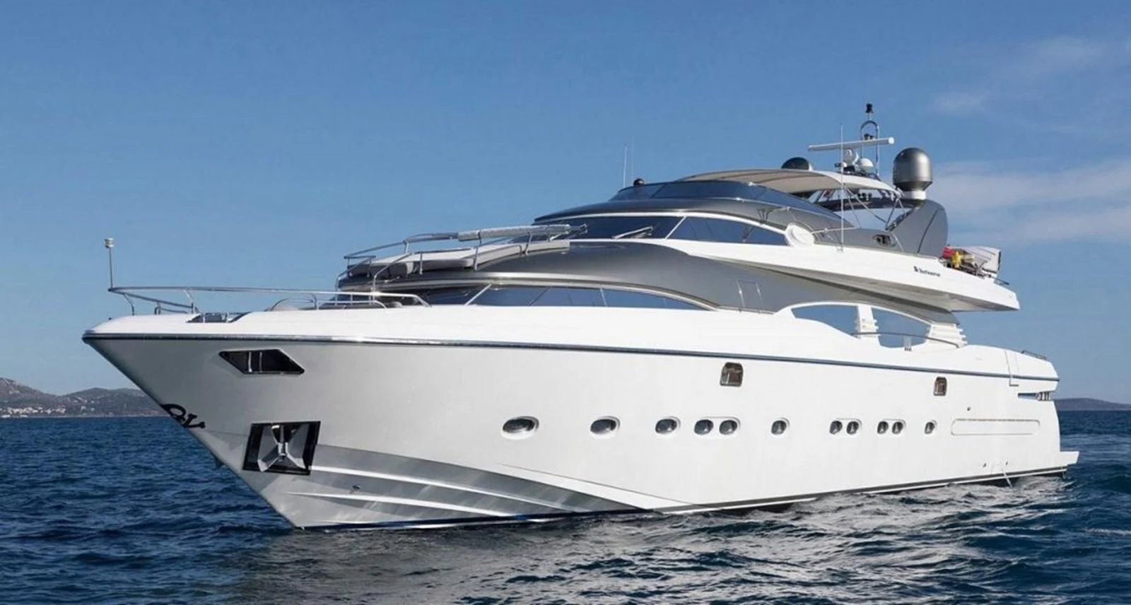 a white yacht on the water aboard ALBATOR 2 Yacht for Sale