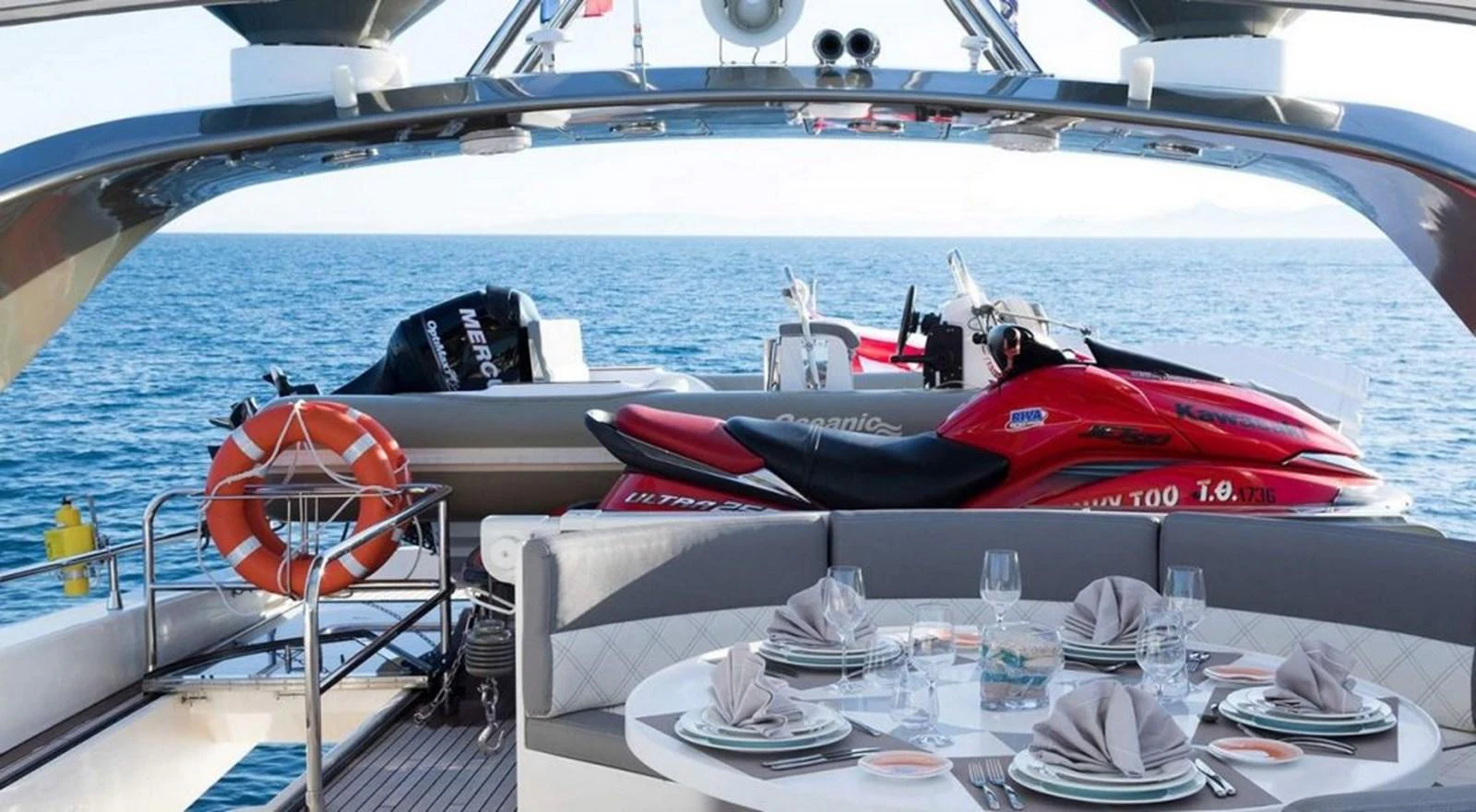 a boat on a deck aboard ALBATOR 2 Yacht for Sale