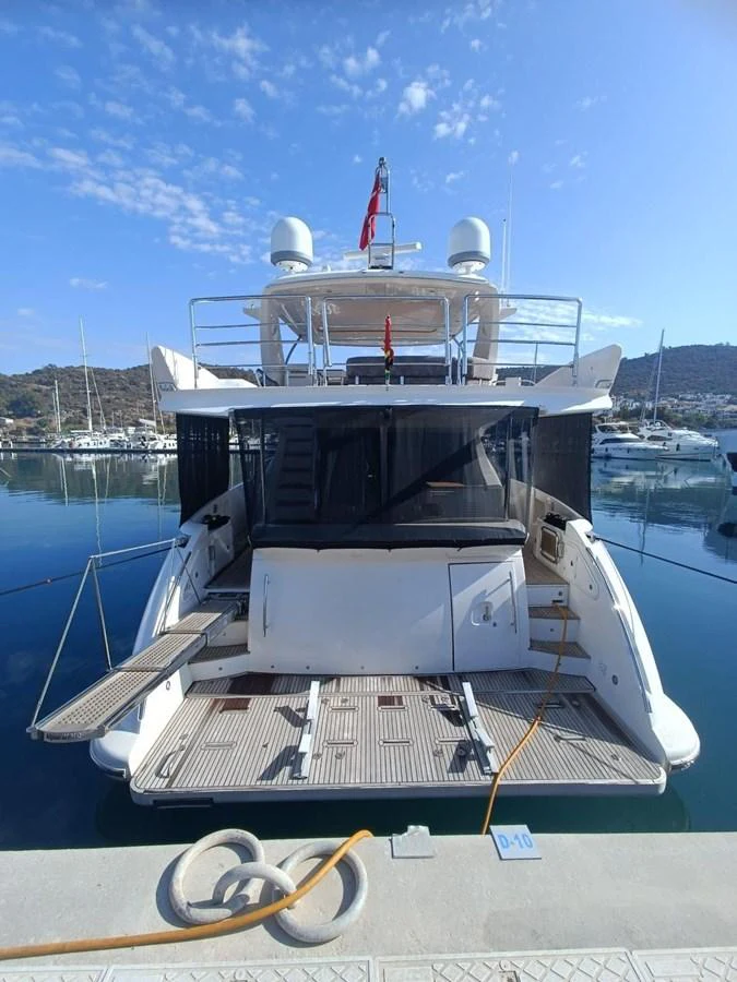 a large boat docked aboard DREN Yacht for Sale