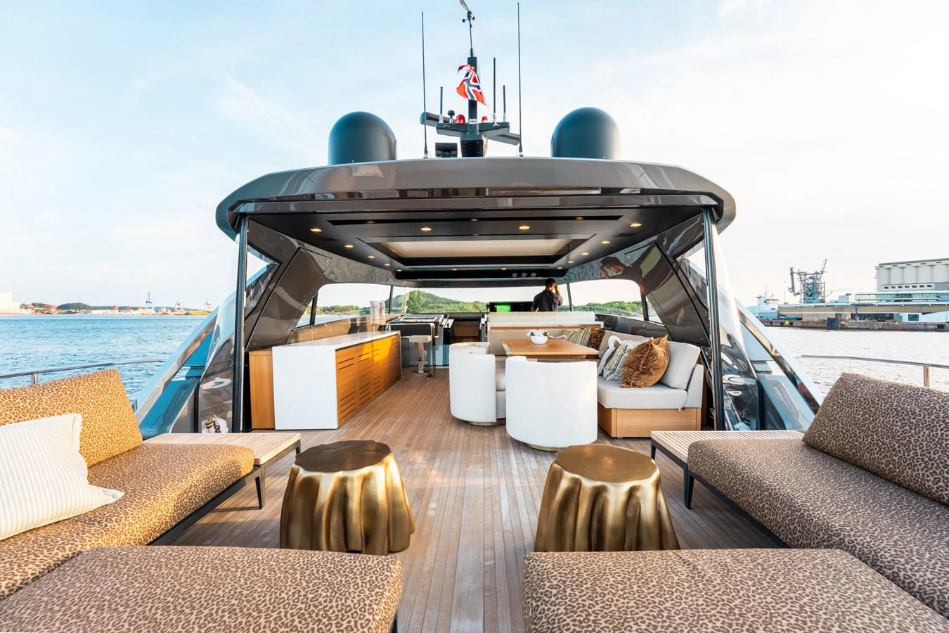 a boat on a deck aboard NORTH Yacht for Sale