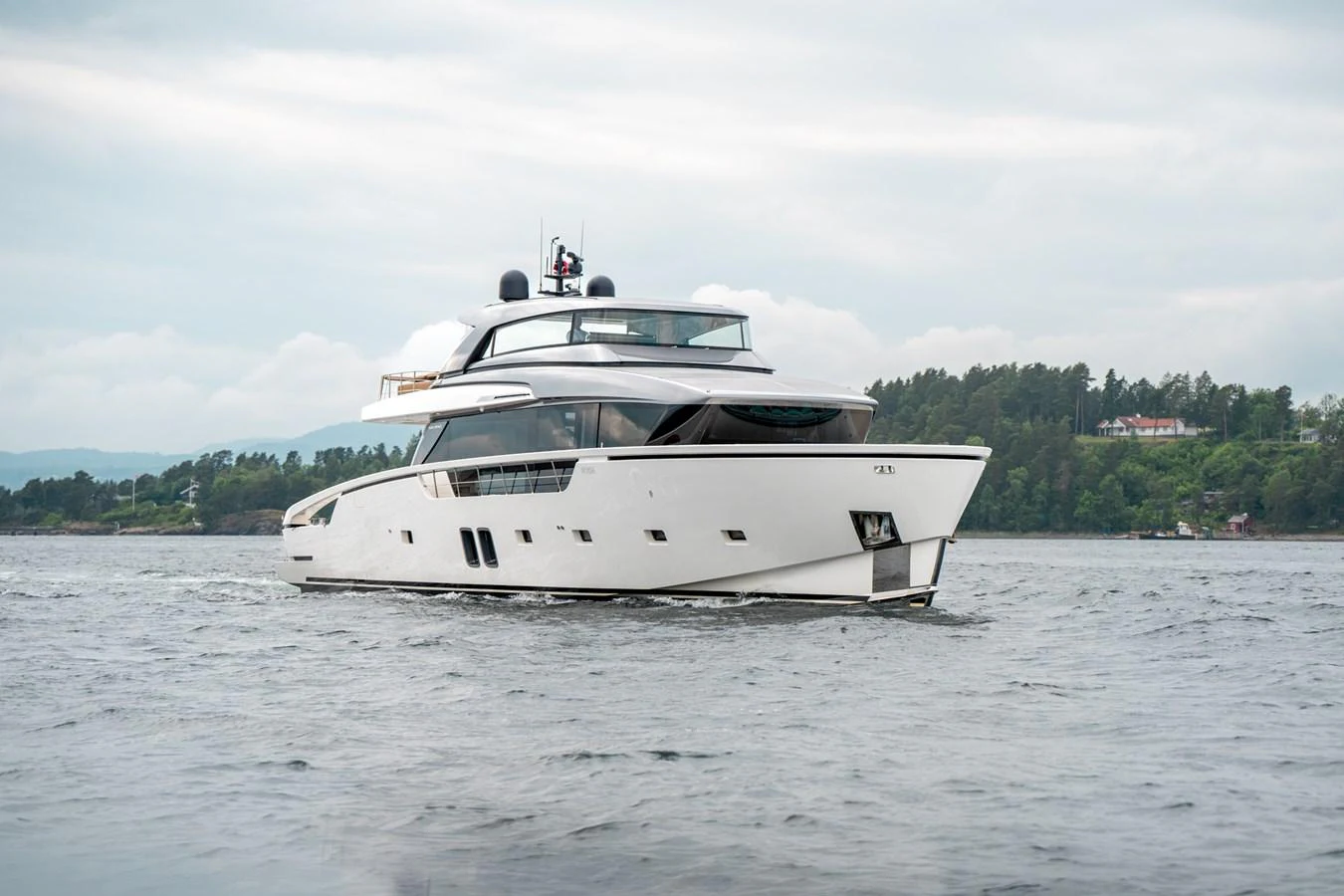 a white yacht in the water aboard NORTH Yacht for Sale
