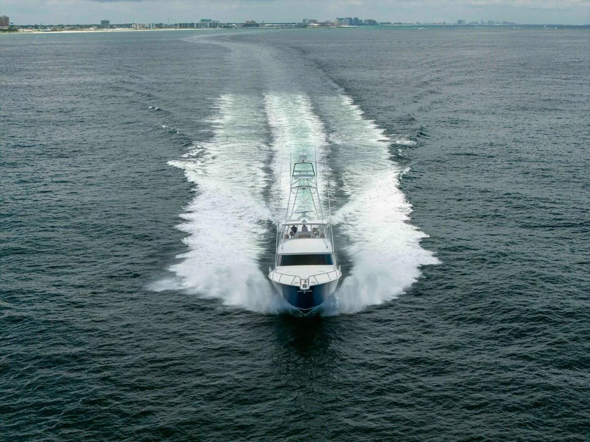 a boat on the water aboard MISS VIRGINIA Yacht for Sale