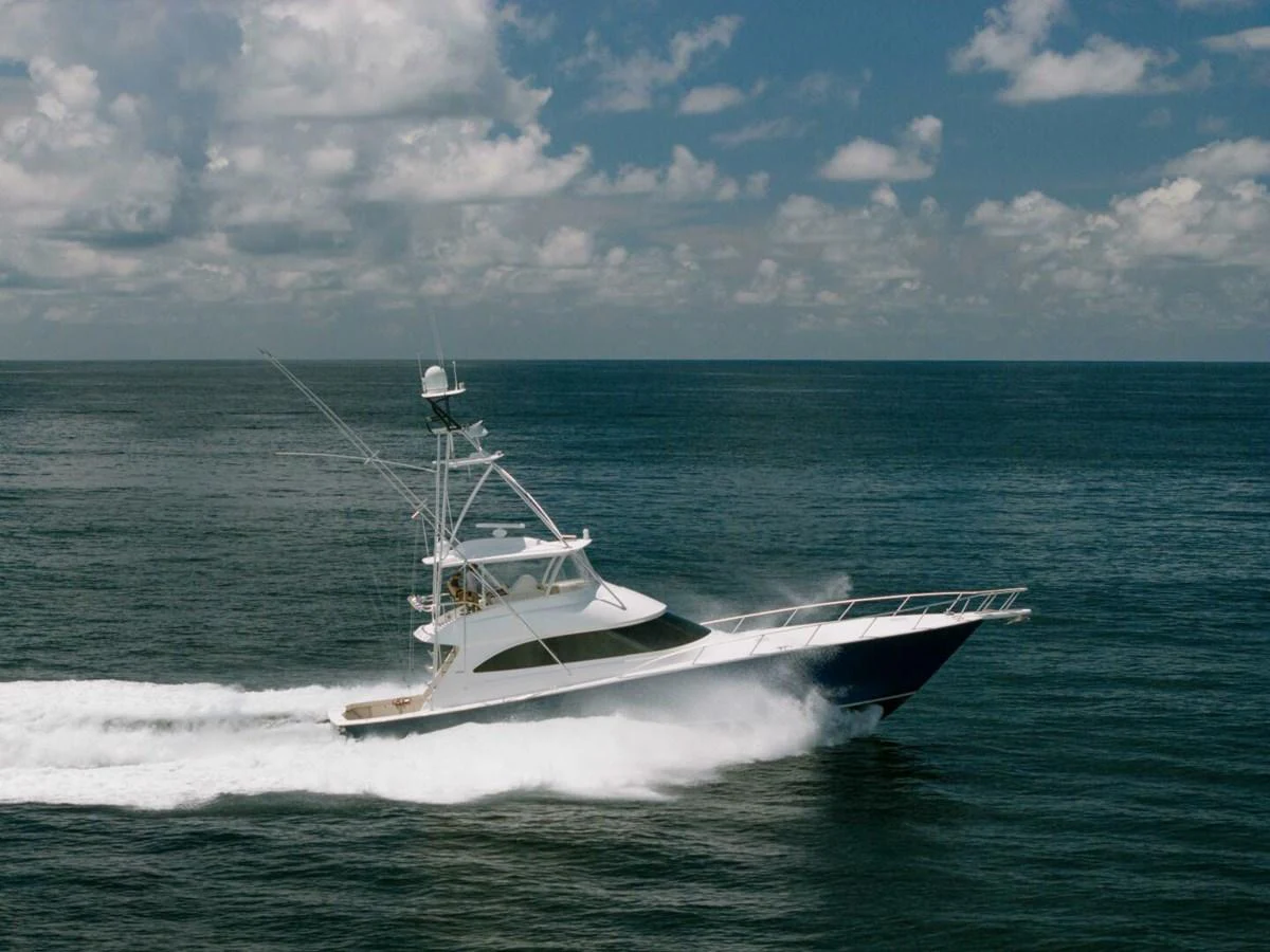 a boat on the water aboard MISS VIRGINIA Yacht for Sale