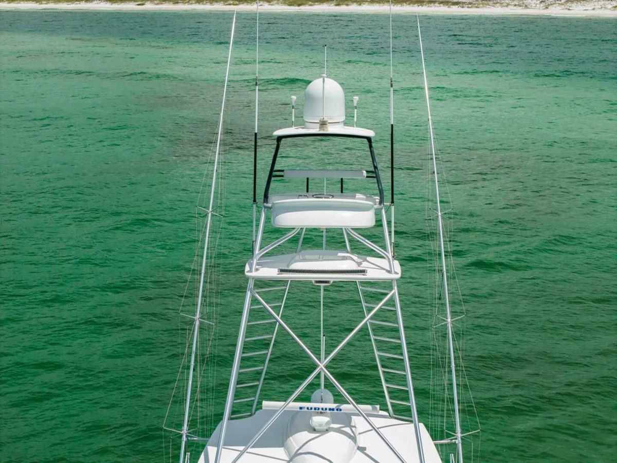 a white boat in the water aboard MISS VIRGINIA Yacht for Sale