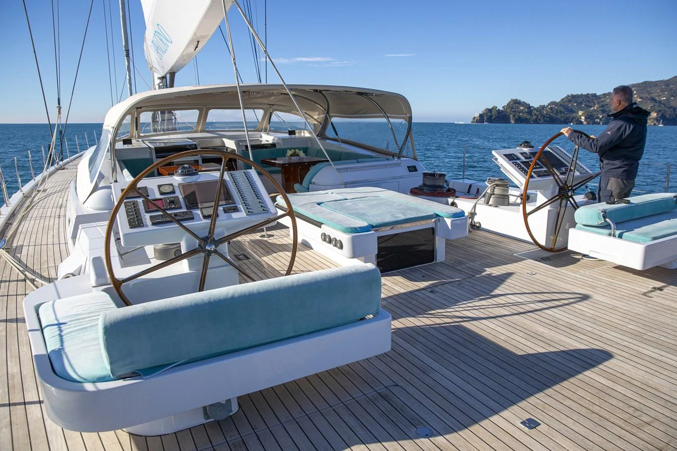 a person on a boat aboard CAPRICORNO Yacht for Sale