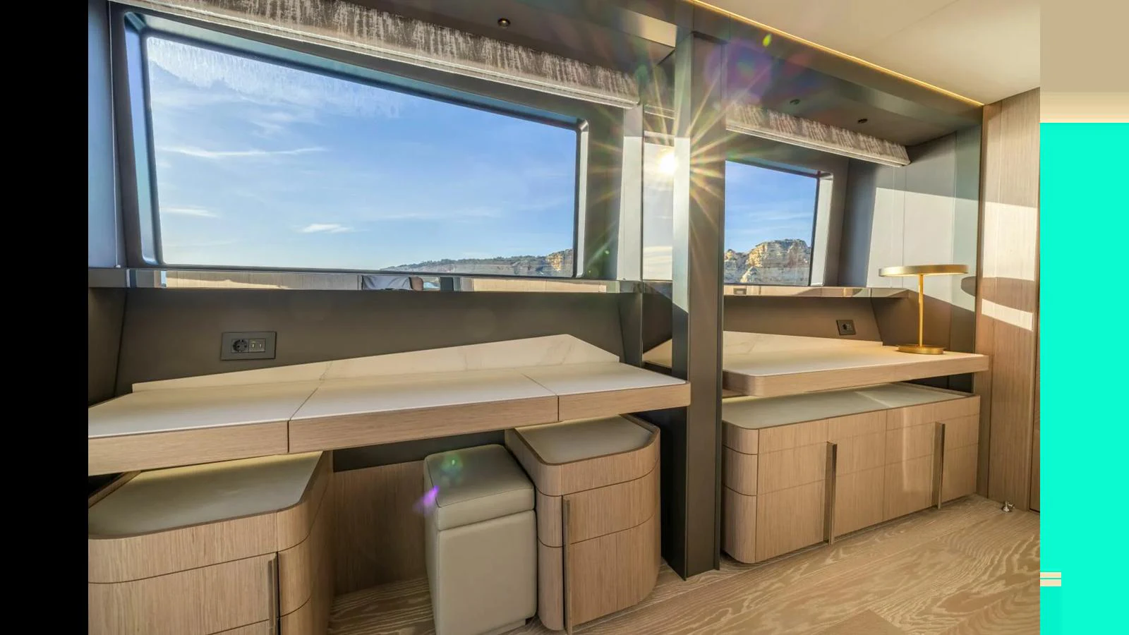a room with a large window aboard 100 YACHT Yacht for Sale