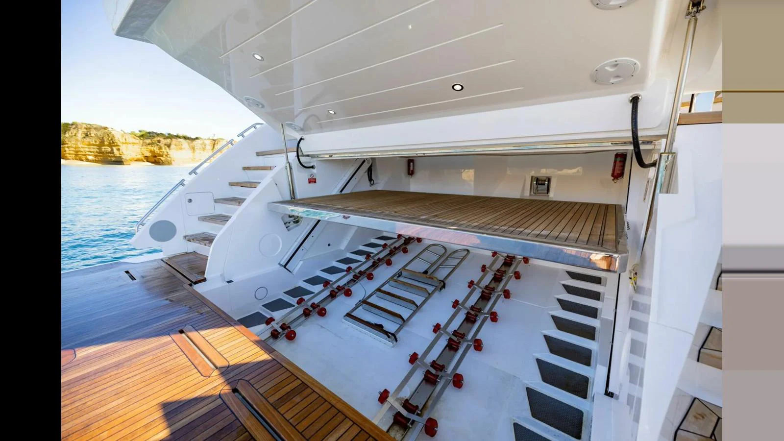 a view of the deck of a ship aboard 100 YACHT Yacht for Sale