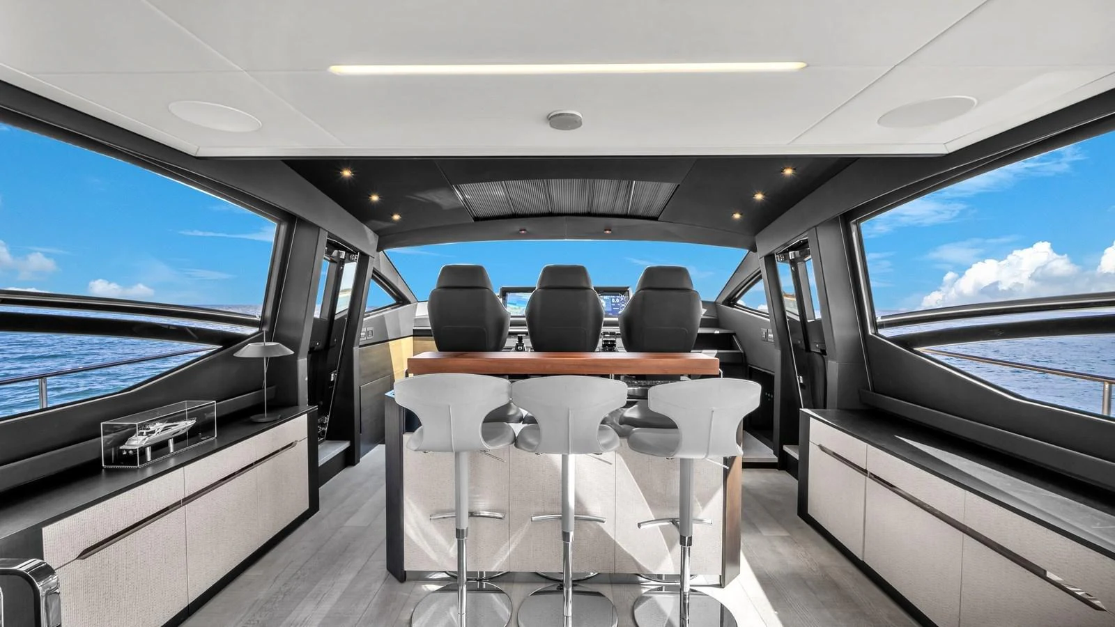 inside of a car aboard ALEXANDRA Yacht for Sale