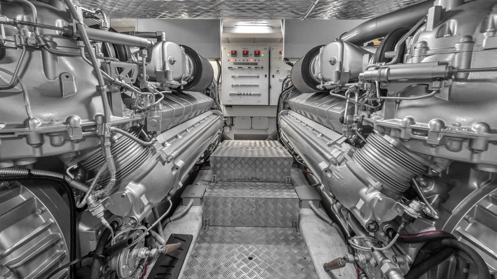 a room full of pipes aboard ALEXANDRA Yacht for Sale