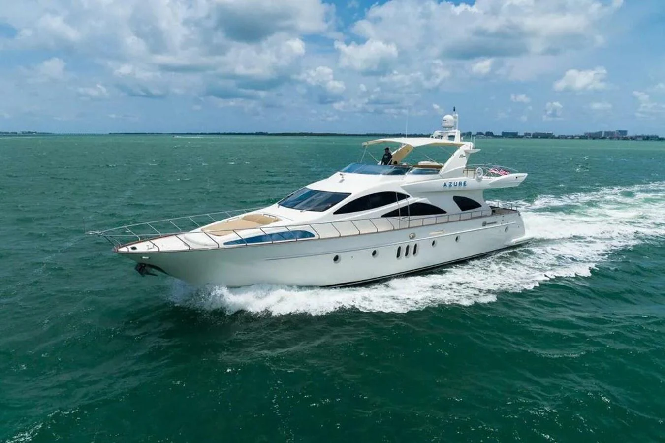 a white yacht in the water aboard AZURE Yacht for Sale