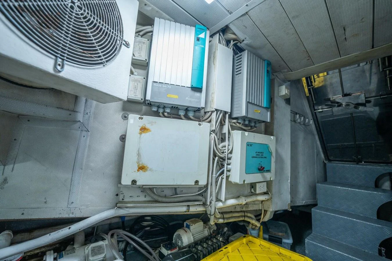 a large white machine with a blue screen aboard AZURE Yacht for Sale
