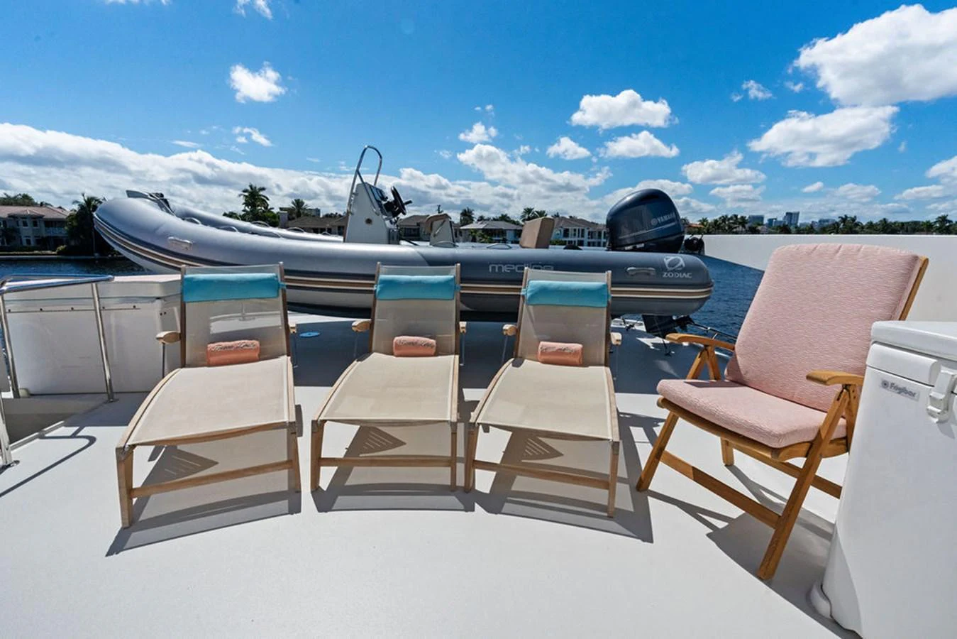 a group of chairs on a boat aboard PICOSA LADY Yacht for Sale