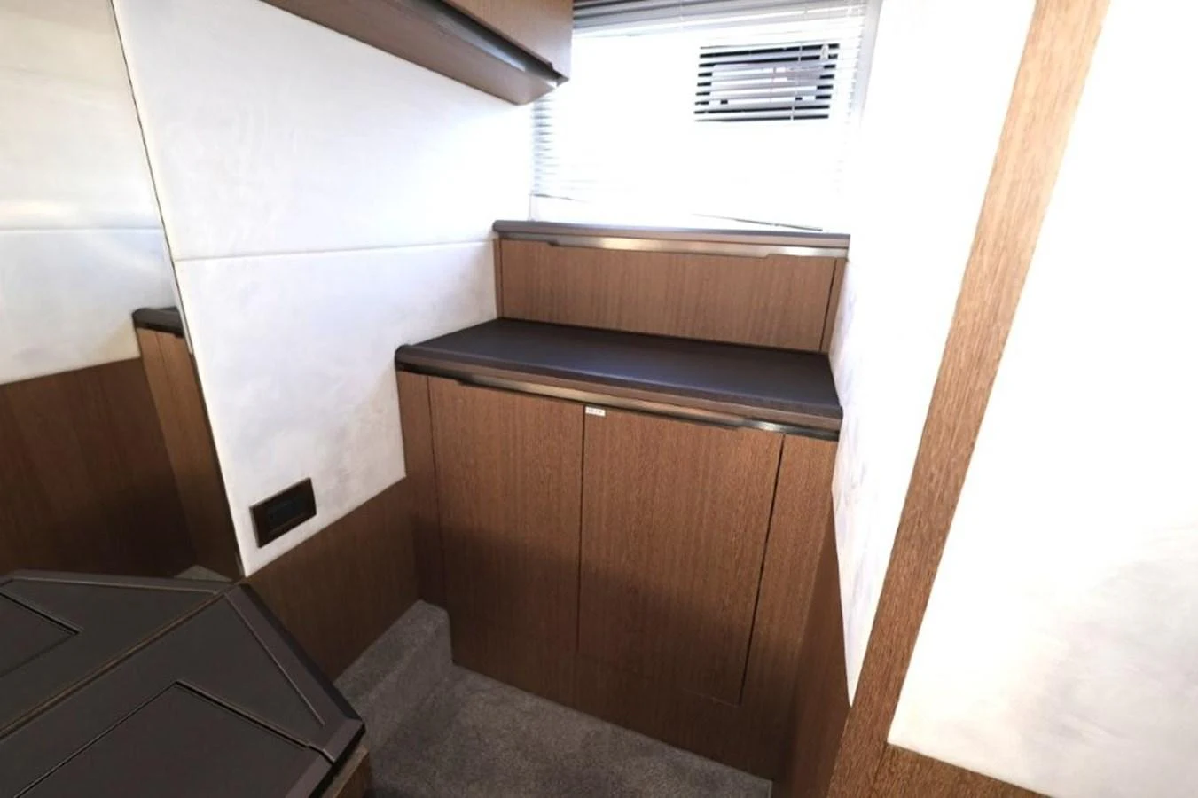 a wooden cabinet in a room aboard GLN65001J819 Yacht for Sale