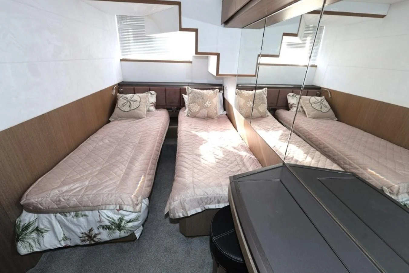 a couple of beds in a room aboard GLN65001J819 Yacht for Sale