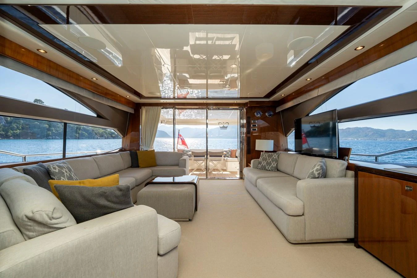inside of a car aboard MY LADY Yacht for Sale