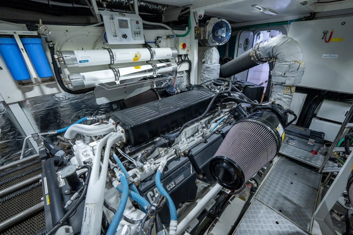 a machine with pipes and tubes aboard MY LADY Yacht for Sale