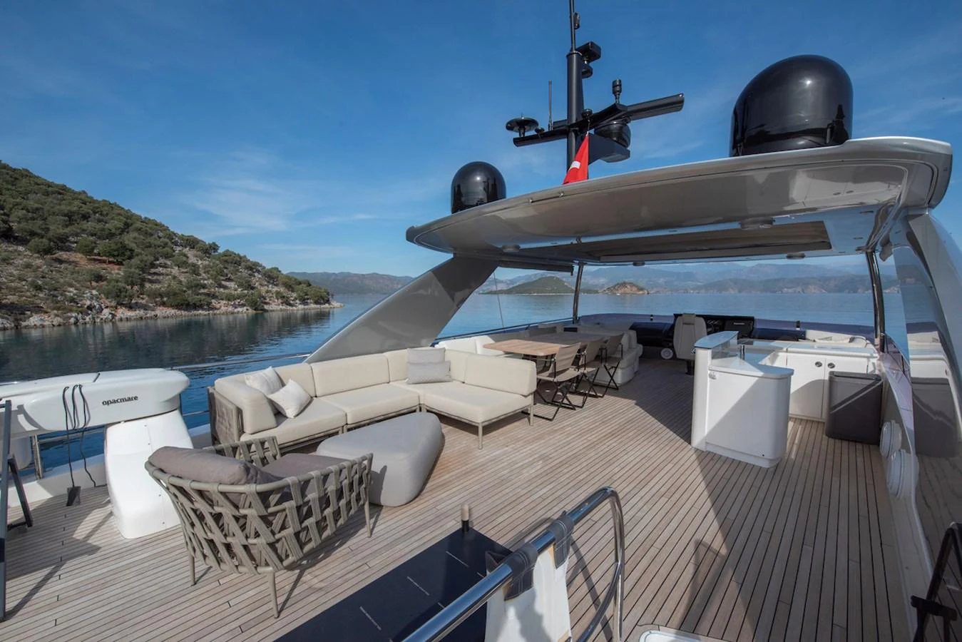 a boat on a deck aboard LADY PARISA Yacht for Sale