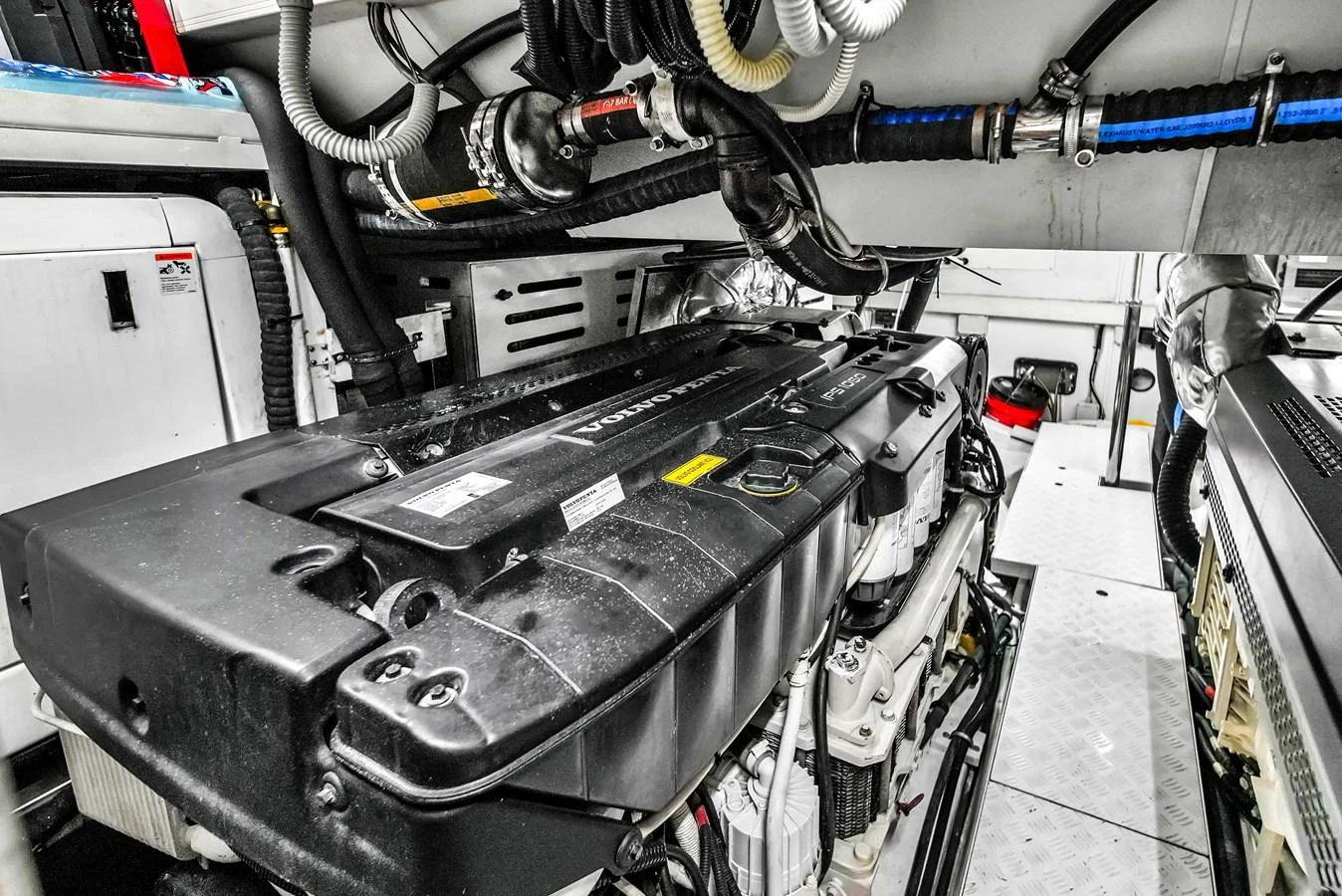 The image showcases the yacht's meticulously maintained engine room with advanced machinery. aboard AIDA Yacht for Sale