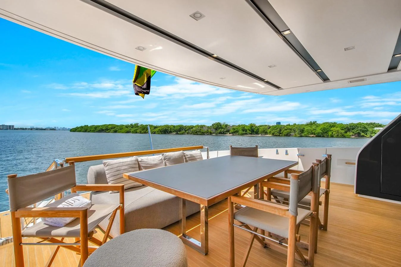 The aft deck offers a spacious and inviting area for alfresco dining with stunning water views. aboard AIDA Yacht for Sale