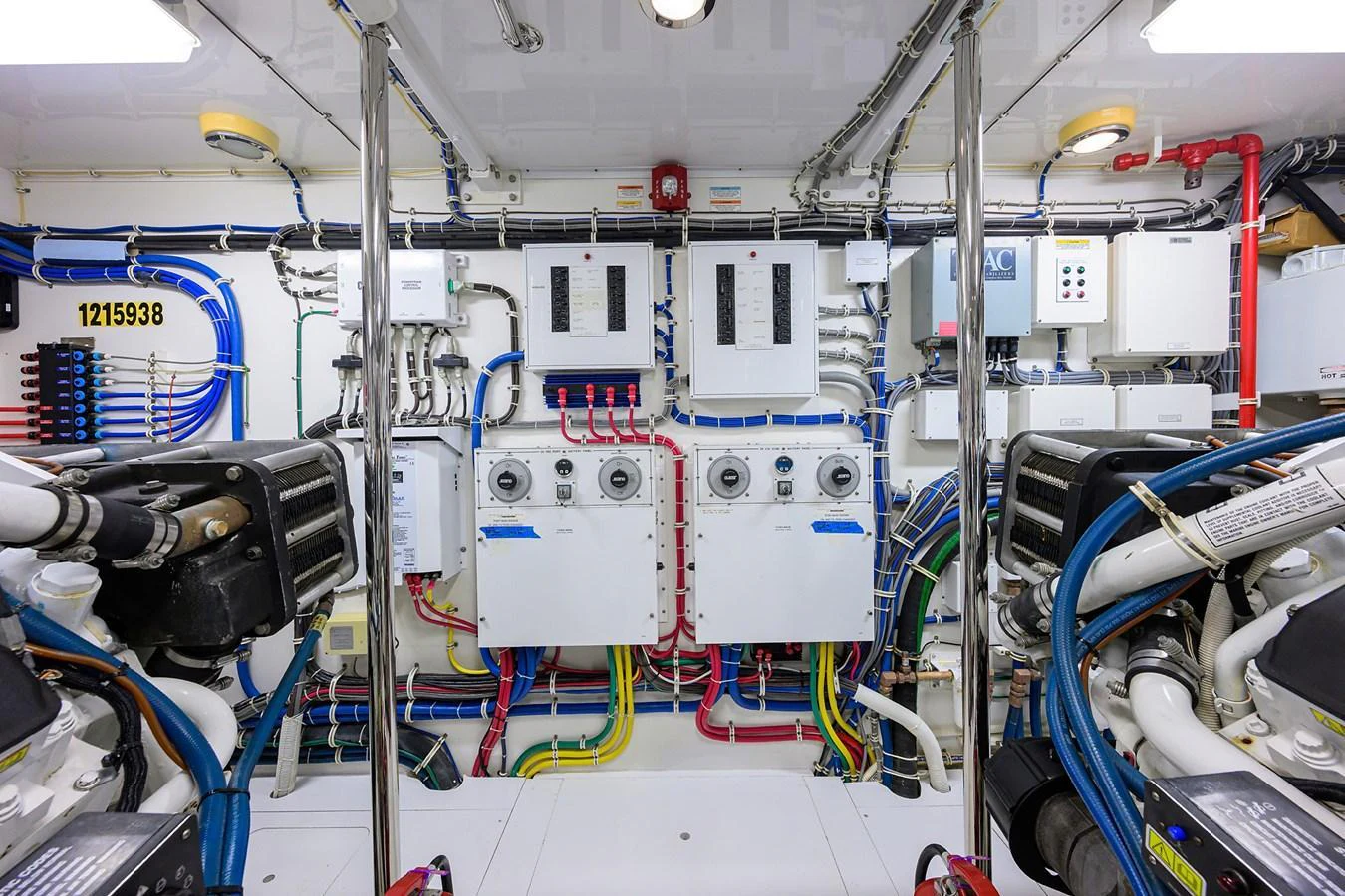 The engine room showcases a well-organized and meticulously maintained setup with advanced machinery and systems. aboard SAPPHIRE Yacht for Sale