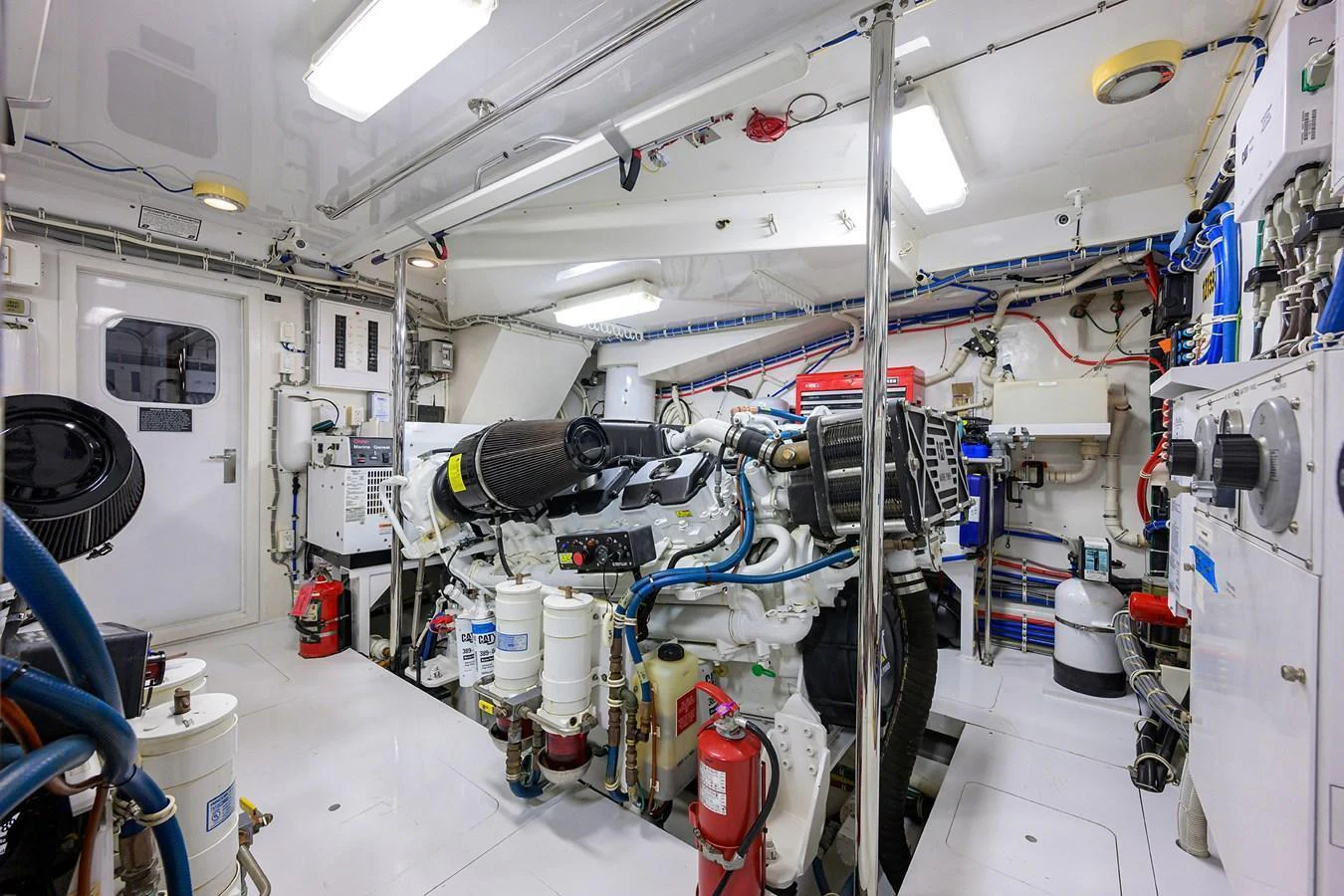 The engine room showcases the yacht's powerful and well-maintained machinery. aboard SAPPHIRE Yacht for Sale