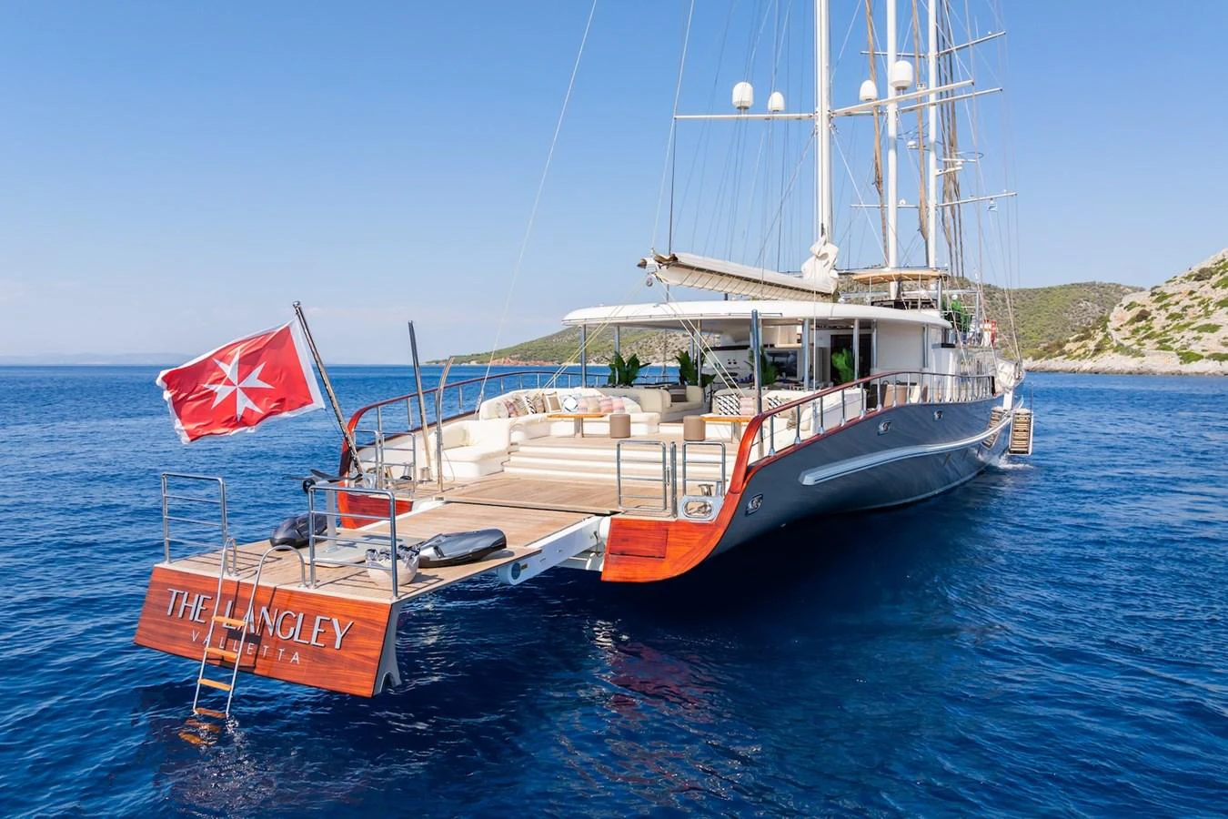 a boat in the water aboard THE LANGLEY Yacht for Sale