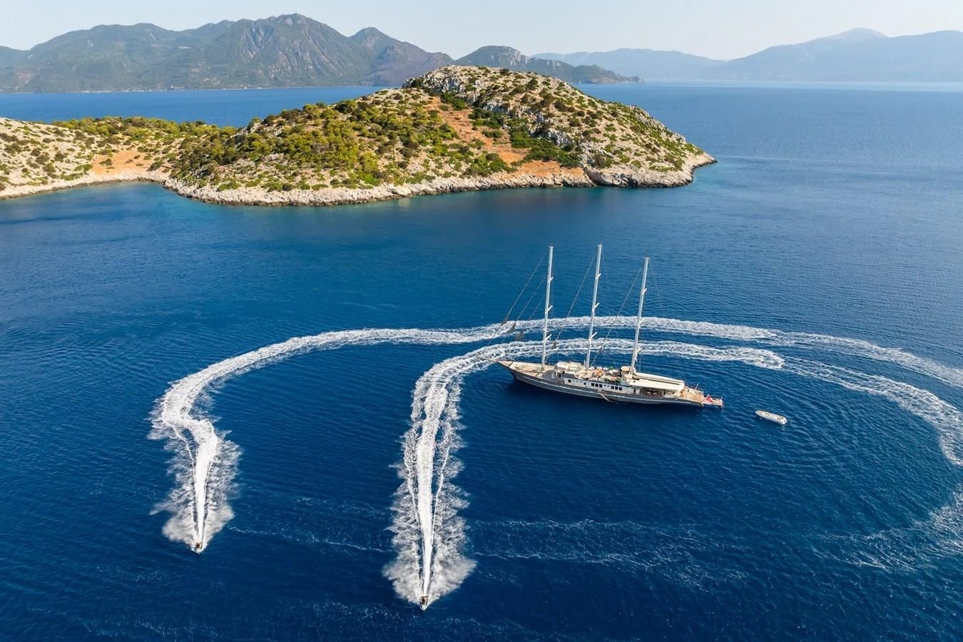 a boat sailing on the sea aboard THE LANGLEY Yacht for Sale