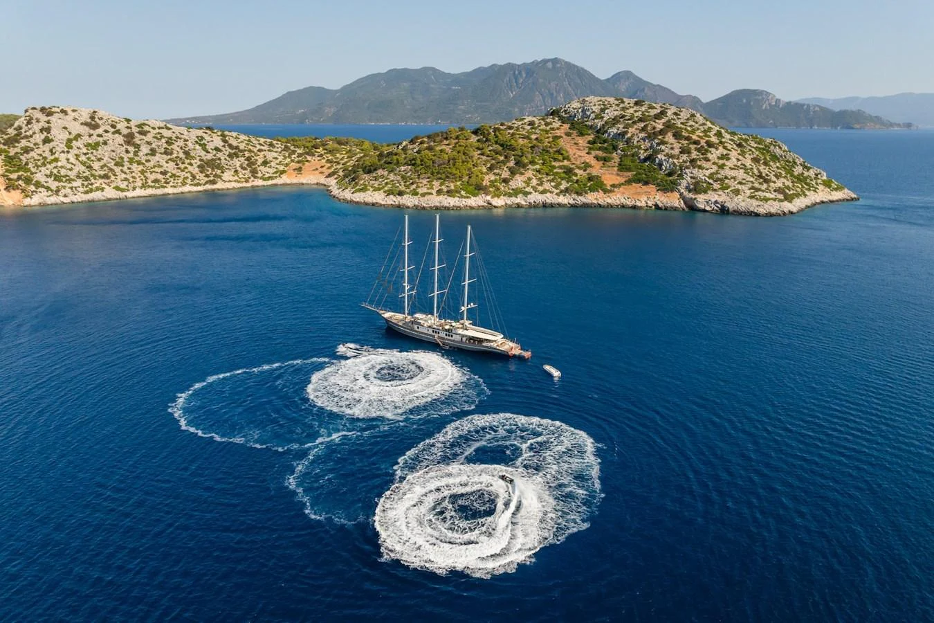 a boat in the water aboard THE LANGLEY Yacht for Sale