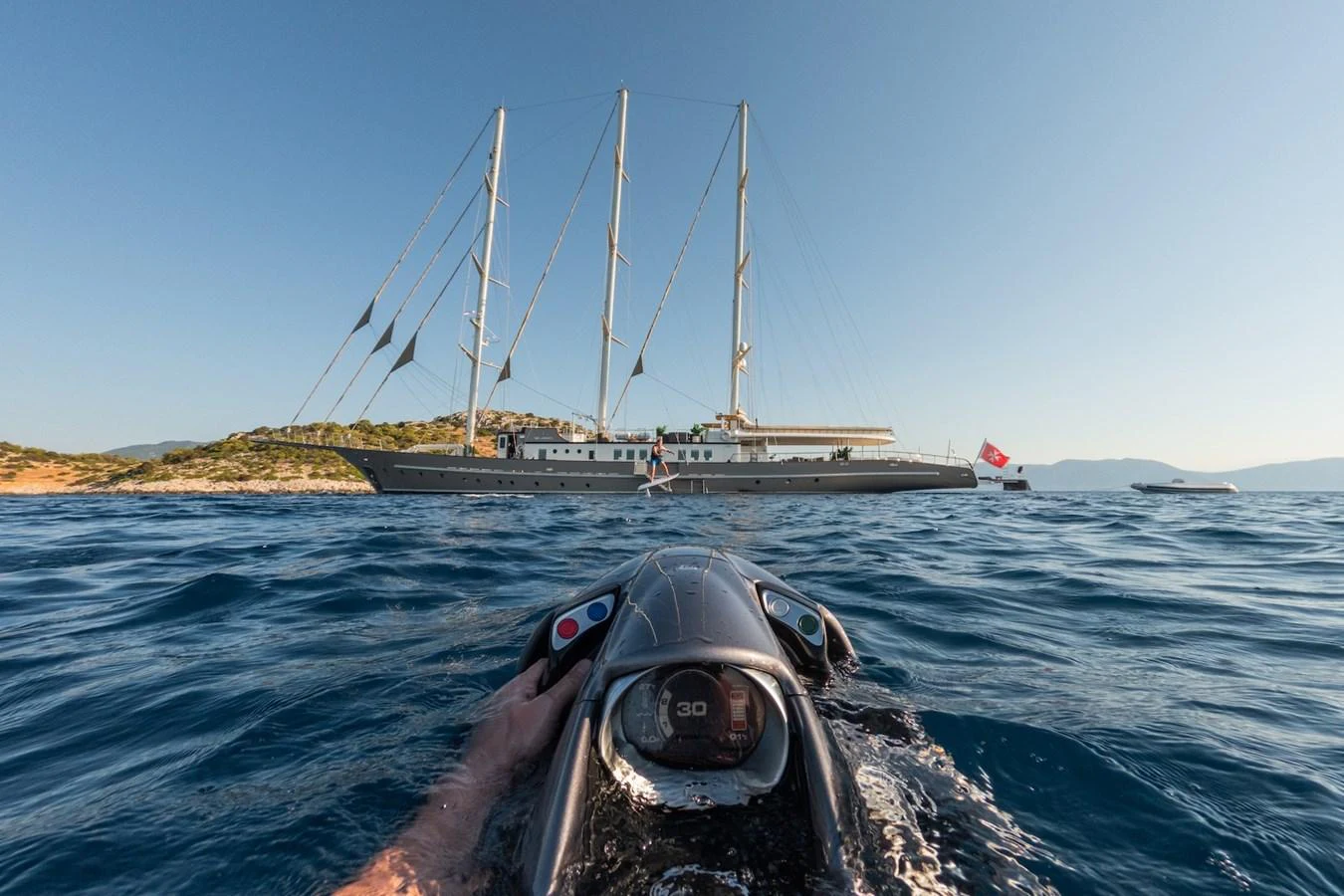 a boat on the water aboard THE LANGLEY Yacht for Sale
