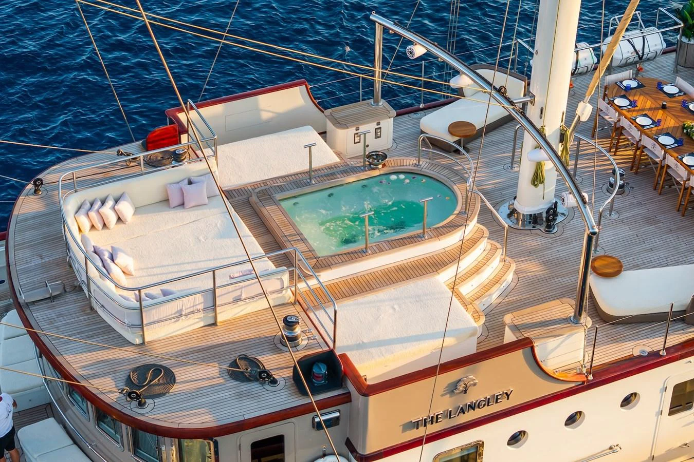 a boat on the water aboard THE LANGLEY Yacht for Sale